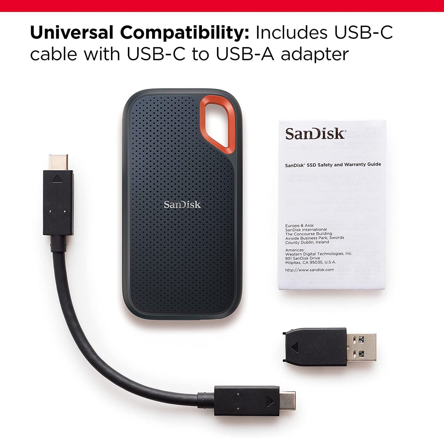 SSD Portátil 1TB – USB-C, hasta 1050 MB/s, Resistente al Agua